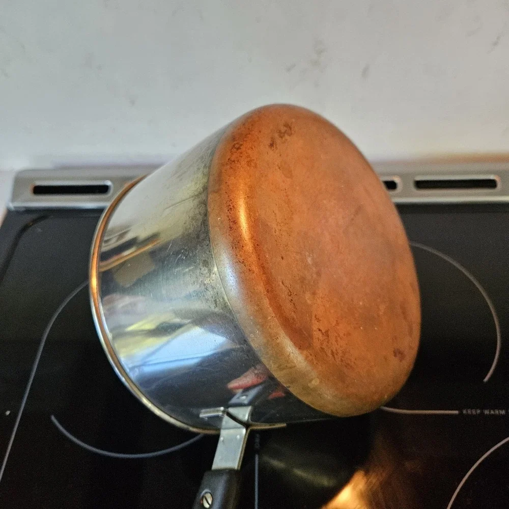 Vintage Revere Ware 1801 Copper Clad 2 Qt Saucepan & Lid Clinton Ill USA 7